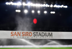 A San siro stadium tape is seen prior to the Serie A 2018/2019 football match between AC Milan and FC Internazionale at stadio Giuseppe Meazza, Milano, March 17, 2019 
Photo Andrea Staccioli / Insidefoto/Sipa USA