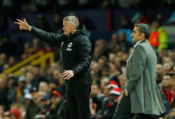 Soccer Football - Champions League Quarter Final First Leg - Manchester United v FC Barcelona - Old Trafford, Manchester, Britain - April 10, 2019  Manchester United manager Ole Gunnar Solskjaer and Barcelona coach Ernesto Valverde                    REUTERS/Andrew Yates