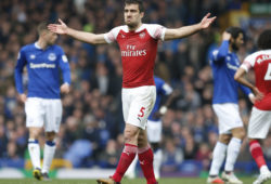 April 7, 2019 - Liverpool, United Kingdom - Sokratis Papastathopoulos of Arsenal reacts during the Premier League match at Goodison Park, Liverpool. Picture date: 7th April 2019. Picture credit should read: Andrew Yates/Sportimage.