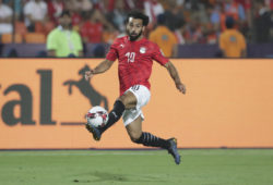 Egypt's Mohamed Salah controls the ball during the group A soccer match between Egypt and Zimbabwe at the Africa Cup of Nations at Cairo International Stadium in Cairo, Egypt, Friday, June 21, 2019. (AP Photo/Hassan Ammar)