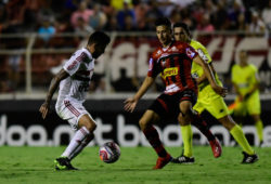 March 27, 2019 - ItÃ, Brazil - ITÃ?, SP - 27.03.2019: ITUANO X SÃ?O PAULO FC - Martinelli of Ituano and Liziero of SÃ£o Paulo during the match between Ituano and SÃ£o Paulo FC held at the Novelli Junior Stadium in Itu, SP. The match is the second match in the Paulistas 2019 Quarterfinals.