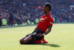 FILE PHOTO: Soccer Football - Premier League - Manchester United v Watford - Old Trafford, Manchester, Britain - March 30, 2019  Manchester United's Marcus Rashford celebrates scoring their first goal            Action Images via Reuters/Jason Cairnduff  EDITORIAL USE ONLY. No use with unauthorized audio, video, data, fixture lists, club/league logos or "live" services. Online in-match use limited to 75 images, no video emulation. No use in betting, games or single club/league/player publications.  Please contact your account representative for further details./File Photo  X03805