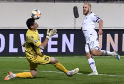 Soccer Football - Euro 2020 Qualifier - Group J - Finland v Armenia - Turku, Finland - October 15, 2019. Teemu Pukki of Finland scores past Armenia's goalkeeper Aram Ayrapetyan. Lehtikuva/Heikki Saukkomaa/via REUTERS      ATTENTION EDITORS - THIS IMAGE WAS PROVIDED BY A THIRD PARTY. NO THIRD PARTY SALES. NOT FOR USE BY REUTERS THIRD PARTY DISTRIBUTORS. FINLAND OUT. NO COMMERCIAL OR EDITORIAL SALES IN FINLAND.  X00718
