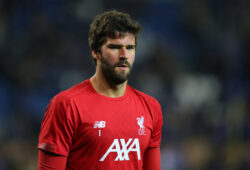October 23, 2019, Genk, United Kingdom: LiverpoolÕs goalkeeper Alisson warms up ahead of the UEFA Champions League match at the Luminus Arena, Genk. Picture date: 23rd October 2019. Picture credit should read: Paul Terry/Sportimage.