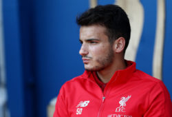 Mandatory Credit: Photo by Matt West/BPI/REX (9761665bh)
Pedro Chirivella of Liverpool on the substitutes bench
Bury v Liverpool, Pre-Season Friendly, Gigg Lane, Bury, UK - 14 Jul 2018