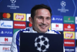 Chelsea's head coach Frank Lampard delivers a speech during a press conference in Villeneuve d'Ascq, northern France, Tuesday, Oct. 1, 2019. Chelsea will play against Lille in a Champions League soccer match on Wednesday. (AP Photo/Michel Spingler)  SPIN101