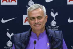 Image taken from PA Video showing newly appointed Tottenham Hotspur manager Jose Mourinho during a press conference at Tottenham Hotspur Training Centre, in London, Thursday Nov. 21, 2019.  Mourinho is back in the English Premier League management by joining Tottenham. (PA Video/PA via AP)  WRC846