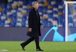 Carlo Ancelotti coach of Napoli leaves disappointed on the pitch
Napoli 10-12-2019 Stadio San Paolo 
Football Champions League 2019/2020 Group E
SSC Napoli - KRC Genk
Photo Cesare Purini / Insidefoto/Sipa USA