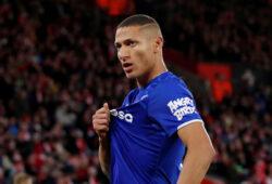 FILE PHOTO: Soccer Football - Premier League - Southampton v Everton - St Mary's Stadium, Southampton, Britain - November 9, 2019  Everton's Richarlison celebrates scoring their second goal              REUTERS/David Klein  EDITORIAL USE ONLY. No use with unauthorized audio, video, data, fixture lists, club/league logos or "live" services. Online in-match use limited to 75 images, no video emulation. No use in betting, games or single club/league/player publications.  Please contact your account representative for further details./File Photo  X06540
