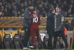 January 23, 2020, Wolverhampton, United Kingdom: Sadio Mane of Liverpool hugged for by Jurgen Klopp manager of Liverpool as he goes off injured during the Premier League match at Molineux, Wolverhampton. Picture date: 23rd January 2020. Picture credit should read: Darren Staples/Sportimage.