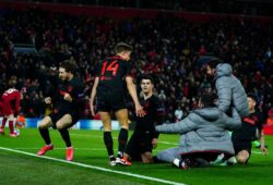 Editorial Use Only
Mandatory Credit: Photo by Javier Garcia/BPI/Shutterstock (10577674ah)
Álvaro Morata of Atletico Madrid celebrates scoring a goal 3-2
Liverpool v Atletico Madrid, UEFA Champions League, Round of 16, 2nd Leg, Football, Anfield, UK - 11 Mar 2020