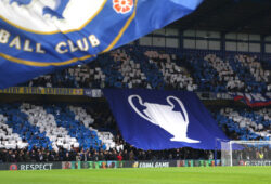 Editorial use only
Mandatory Credit: Photo by Paul Dennis/TGS Photo/Shutterstock (10567112s)
Chelsea fans unveil a large banner of the Champions League Trophy ahead of kick-off during Chelsea vs FC Bayern Munich, UEFA Champions League Football at Stamford Bridge on 25th February 2020
Chelsea v FC Bayern Munich, UEFA Champions League, Football, Stamford Bridge, London, Greater London, United Kingdom - 25 Feb 2020