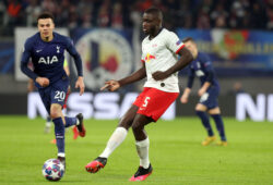Editorial use only
Mandatory Credit: Photo by David Simpson/TGS Photo/Shutterstock (10579181cp)
Dayot Upamecano of RB Leipzig and Dele Alli of Tottenham Hotspur during RB Leipzig vs Tottenham Hotspur, UEFA Champions League Football at the Red Bull Arena on 10th March 2020
RB Leipzig vs Tottenham Hotspur, UEFA Champions League, Football, the Red Bull Arena, Leipzig, Saxony, Germany - 10 Mar 2020
