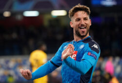 2/25/2020 - happiness dries mertens during Napoli vs Barcelona, Soccer Champions League Men Championship in Napoli, Italy, February 25 2020 (Photo by IPA/Sipa USA)