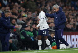 FILE PHOTO: Soccer Football -  FA Cup Fourth Round Replay - Tottenham Hotspur v Southampton  - Tottenham Hotspur Stadium, London, Britain - February 5, 2020   Tottenham Hotspur manager Jose Mourinho with Tanguy Ndombele as he is substituted                   REUTERS/David Klein/File Photo  X06540