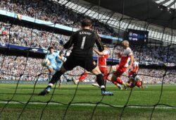 Mandatory Credit: Photo by Dan Rowley/REX (7444955z)
Football - Premier League - Manchester City vs Queens Park Rangers Manchester City's Sergio Aguero scores their winning goal in the last minute of the game to win the Premier League at the Etihad Stadium Manchester
Man City 3 QPR 2