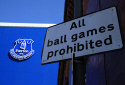 Mandatory Credit: Photo by David Blunsden/Action Plus/Shutterstock (10640526n)
Everton's Goodison Park stadium during the suspension of the Premier League. A street sign on the corner of Goodison Road on the approach to the stadium.
Football stadiums closed, Liverpool, UK - 08 May 2020