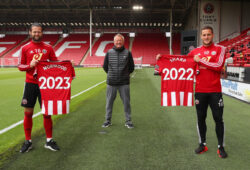 June 10, 2020, Sheffield, United Kingdom: Ahead of the Premier League restart, the Blades have been boosted by captain Billy Sharp and Oliver Norwood signing a new contracts. Norwood has signed for three years and Sharp for two years They are is pictured with manager Chris Wilder at Bramall Lane, Sheffield. Picture date: 10th June 2020. Picture credit should read: Simon Bellis/Sportimage.