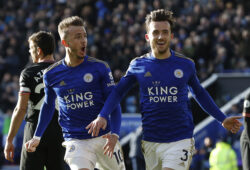 February 1, 2020, Leicester, United Kingdom: Ben Chilwell of Leicester City celebrates his goal against Chelsea with James Maddison during the Premier League match at the King Power Stadium, Leicester. Picture date: 1st February 2020. Picture credit should read: Darren Staples/Sportimage.