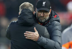 Jurgen Klopp manager of Liverpool hugs Ole Gunnar Solskjaer manager of Manchester United, ManU during the Premier League match at Anfield, Liverpool. Picture date: 19th January 2020. Picture credit should read: Darren Staples/Sportimage PUBLICATIONxNOTxINxUK SPI-0443-0021