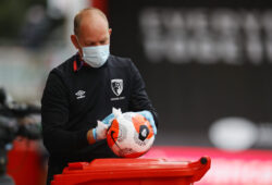 July 9, 2020, Bournemouth, United Kingdom: Bournemouth's staff clean the ball during the Premier League match at the Vitality Stadium, Bournemouth. Picture date: 9th July 2020. Picture credit should read: David Klein/Sportimage.