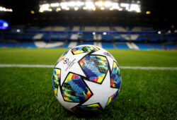 FILE PHOTO: Soccer Football - Champions League - Group C - Manchester City v Atalanta - Etihad Stadium, Manchester, Britain - October 22, 2019  General view of a match ball intside the stadium before the match  Action Images via Reuters/Jason Cairnduff/File Photo  X03805