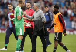 Joe Hart of Burnley and Jose Mourinho manager of Manchester United ManU during the Premier League match at the Turf Moor Stadium, Burnley. Picture date 2nd September 2018. Picture credit should read: Andrew Yates/Sportimage PUBLICATIONxNOTxINxUK