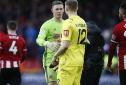 Dean Henderson of Sheffield Utd and Aaron Ramsdale of Bournemouth during the Premier League match at Bramall Lane, Sheffield. Picture date: 9th February 2020. Picture credit should read: Simon Bellis/Sportimage PUBLICATIONxNOTxINxUK SPI-0485
