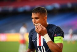 Mandatory Credit: Photo by UEFA/SIPA/Shutterstock (10748991dp)
Thiago Silva of Paris Saint-Germain is seen holding his mouth with a bandage during the UEFA Champions League Semi Final match between RB Leipzig and Paris Saint-Germain F.C at Estadio do Sport Lisboa e Benfica on August 18, 2020 in Lisbon, Portugal.
RB Leipzig v Paris Saint-Germain, UEFA Champions League Semi Final football match, Lisbon, Portugal - 18 Aug 2020