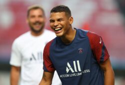 Mandatory Credit: Photo by Julian Finney - UEFA/SIPA/Shutterstock (10753440be)
Thiago Silva of Paris Saint-Germain reacts during a training session ahead of their UEFA Champions League Final match against Bayern Munich at Estadio do Sport Lisboa e Benfica on August 22, 2020 in Lisbon, Portugal.
Paris Saint-Germain v FC Bayern Munich, Football, UEFA Champions League final training session, Lisbon, Portugal - 22 Aug 2020