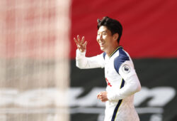 Soccer Football - Premier League - Southampton v Tottenham Hotspur - St Mary's Stadium, Southampton, Britain - September 20, 2020 Tottenham Hotspur's Son Heung-min celebrates scoring their fourth goal Pool via REUTERS/Andrew Boyers EDITORIAL USE ONLY. No use with unauthorized audio, video, data, fixture lists, club/league logos or 'live' services. Online in-match use limited to 75 images, no video emulation. No use in betting, games or single club/league/player publications.  Please contact your account representative for further details.  X03813