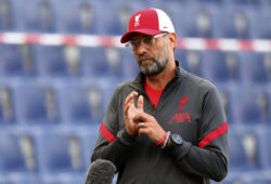 Liverpool head coach Juergen Klopp arrives for an interview prior to a friendly soccer match between RB Salzburg and FC Liverpool in Salzburg, Austria, Tuesday, Aug.25, 2020. (AP Photo/Matthias Schrader)  MAS101