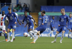 Ben Chilwell scores the first goal for Chelsea during the Chelsea v Crystal Palace Premier League match at Stamford Bridge on October 3rd 2020 in London (Photo by Tom Jenkins/ NMC Pool)
© Guardian / eyevine

Contact eyevine for more information about using this image:
T: +44 (0) 20 8709 8709
E: info@eyevine.com
http://www.eyevine.com