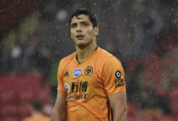 FILE - In this Wednesday, July 8, 2020 file photo, Wolverhampton Wanderers' Raul Jimenez during their English Premier League soccer match against Wolverhampton Wanderers at Bramall Lane in Sheffield, England. On the back of an epic season which spanned more than a year, Wolves will need to overcome the pain of missing out on European qualification by virtue of goal difference as head coach Nuno Espiritio Santo looks to kick on again. (AP Photo/Rui Vieira, file)  LLT117