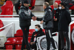 Liverpool s Jurgen Klopp shakes hands with Sheffield United s Chris Wilder at the final whistle during the Premier League match at Anfield, Liverpool. Picture date: 24th October 2020. Picture credit should read: Simon Bellis/Sportimage PUBLICATIONxNOTxINxUK SPI-0723-0069