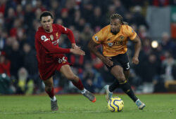 Wolverhampton Wanderers Adama Traore R vies with Liverpools Trent Alexander-Arnold during the Premier League match at Anfield, Liverpool. Picture date: 29th December 2019. Picture credit should read: Darren Staples/Sportimage PUBLICATIONxNOTxINxUK SPI-0404-0052