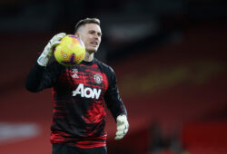 Soccer Football - Premier League - Manchester United v West Bromwich Albion - Old Trafford, Manchester, Britain - November 21, 2020  Manchester United's Dean Henderson during the warm up before the match Pool via REUTERS/Martin Rickett EDITORIAL USE ONLY. No use with unauthorized audio, video, data, fixture lists, club/league logos or 'live' services. Online in-match use limited to 75 images, no video emulation. No use in betting, games or single club /league/player publications.  Please contact your account representative for further details.  X01348