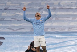 November 3, 2020, Manchester, United Kingdom: Gabriel Jesus of Manchester City celebrates scoring their second goal during the UEFA Champions League match at the Etihad Stadium, Manchester. Picture date: 3rd November 2020. Picture credit should read: Andrew Yates/Sportimage.
