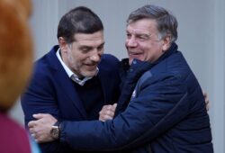 FILE PHOTO: Britain Football Soccer - West Ham United v Crystal Palace - Premier League - London Stadium - 14/1/17 West Ham United manager Slaven Bilic and Crystal Palace manager Sam Allardyce before the match  Reuters/Toby Melville/File Photo EDITORIAL USE ONLY. No use with unauthorized audio, video, data, fixture lists, club/league logos or "live" services. Online in-match use limited to 45 images, no video emulation. No use in betting, games or single club/league/player publications. Please contact your account representative for further details.  X01095