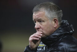 Sheffield United's manager Chris Wilder stands at the end of the English Premier League soccer match between Sheffield United and Leicester City, at the Brammall Lane Stadium in Sheffield, England, Sunday, Dec. 6, 2020. ( Nick Potts, Pool via AP)  XAC171