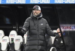 Liverpool's manager Jurgen Klopp gestures from the sidelines during the English Premier League soccer match between Newcastle United and Liverpool at St James' Park stadium in Newcastle, England, Wednesday, Dec. 30, 2020. (Peter Powell/ Pool via AP)  XAG136
