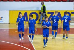 Mandatory Credit: Photo by Nikola Krstic/Shutterstock (11004971co)
The players of FInland looks dejected after the defeat
Serbia v Finland, Futsal World Cup Play-off match, 1st leg, Sports Hall Jezero, Kragujevac, Serbia - 06 Nov 2020